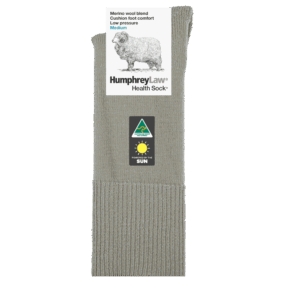 60% Fine Merino Wool Low Pressure Cushion Sole Health Sock (45C)