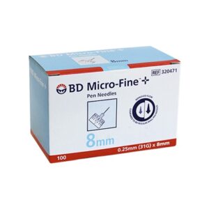 BD Microfine Pen Needle 31G 8mm 100 Pack