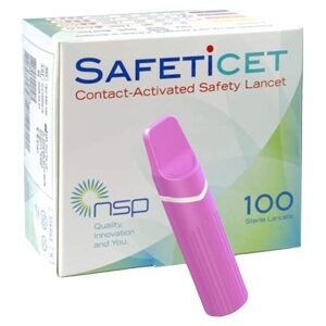 SAFETiCET Single Use Contact-Activated Lancets 21G - 100 Pack